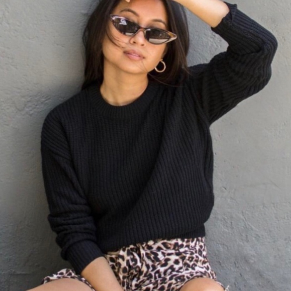 Urban Outfitters Andi Crewneck Black Sweater